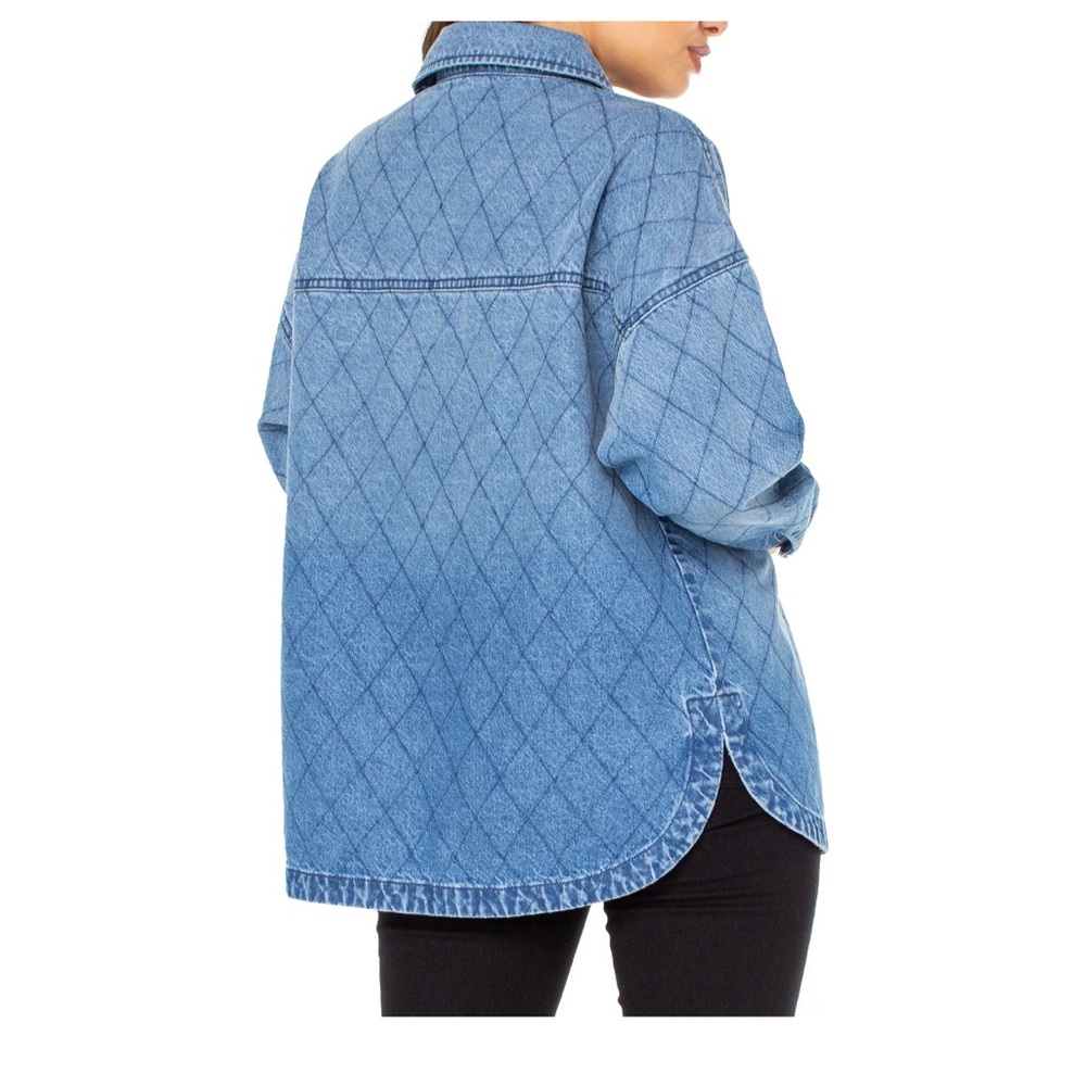 Women's Juniors Denim Shacket